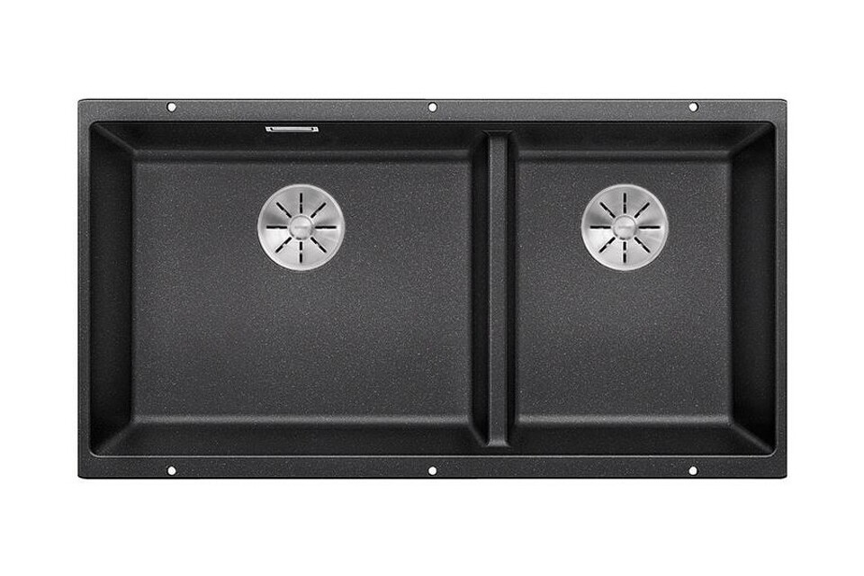 Фото Гранитная мойка Blanсo SUBLINE 480/320-U SILGRANIT PuraDur  антрацит c отв.арм. InFino