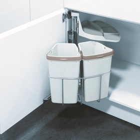 Картинка Vauth-Sagel Система сортировки ENVI CENTER-2 18 л, распашной фасад 400 мм, серый