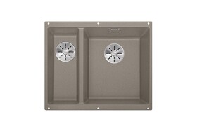 Картинка Blanсo SUBLINE 340/160-U SILGRANIT PuraDur серый беж (чаша справа) с отв.арм. InFino