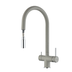 Превью картинка Смеситель для кухни Rivelato Trevi U-обр. с краном питьевой воды и выдвижной лейкой D-35мм grigio metallizzato cromo #2