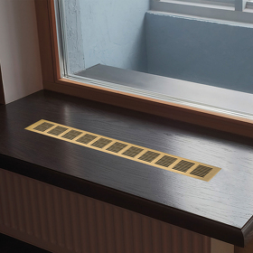 Картинка Duslar Решетка вентиляционная 350х60 мм, золото