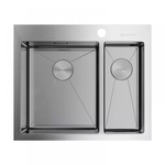 Превью картинка Металлическая мойка Omoikiri Akisame 60-2-L-IN нерж. сталь/нержавеющая сталь #1