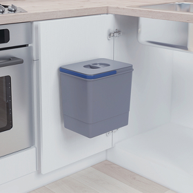 Картинка Ekotech Навесное мусорное ведро EKO 15 л, распашной фасад 450 мм, серый