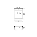 Превью картинка Гранитная мойка Omoikiri Daisen 42-BL Artgranit/черный #2