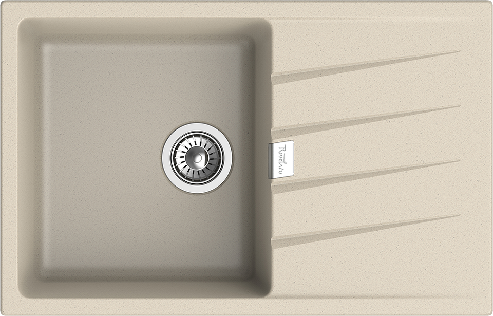 Фото Кварцевая мойка Rivelato RAUM 78 1-чаша 780*500мм beige scuro
