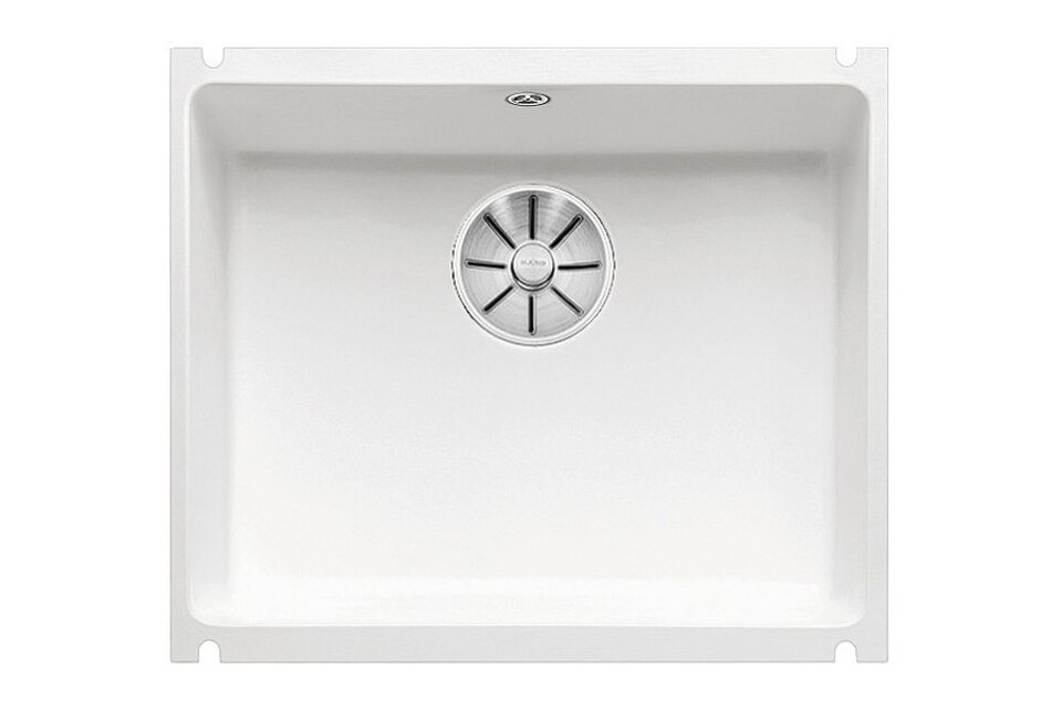 Фото Гранитная мойка Blanсo SUBLINE 500-U керамика PuraPlus глянцевый белый  с отв.арм. InFino
