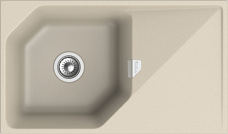 Фото Кварцевая мойка Rivelato LOCUS 85 1-чаш 850*500 beige scuro