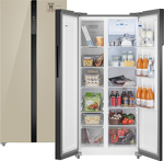 Превью картинка  Холодильник side by side Weissgauff WSBS 500 Inverter NoFrost Beige Glass #1