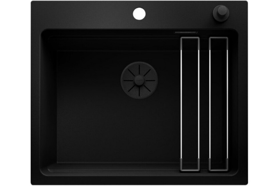 Фото Гранитная мойка Blanсo ETAGON 6 Black Edition черный с черной отв.арм. InFino®