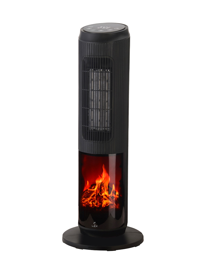 Фото Вентилятор Lex LXCR 1526,обогреватель керамический, с очагом 2000Вт ( черный)