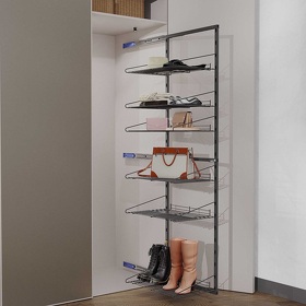 Картинка Duslar Система TALL STIVA с 6-ю полками, распашной фасад, ширина 355 мм, высота 1520 мм, антрацит