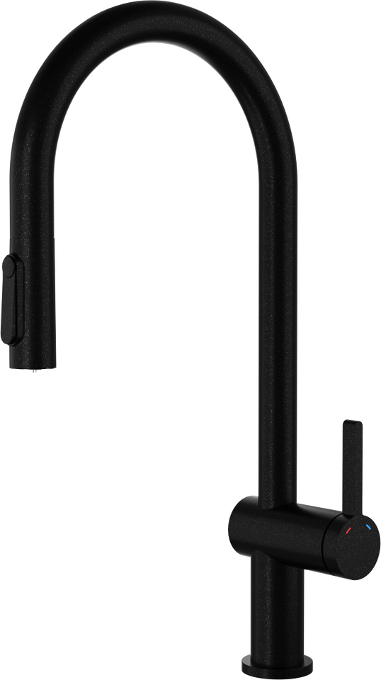 Фото Смеситель для кухни Rivelato PORTO U-обр. с выдвижной лейкой и краном питьевой воды D-35мм antracite