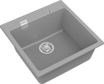 Превью картинка Кварцевая мойка Rivelato RAUM 50 1-чаша 510*510мм grigio metallizzato #2