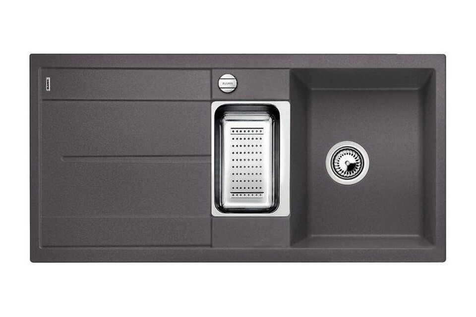 Фото Гранитная мойка Blanсo METRA 6 S-F SILGRANIT PuraDur темная скала, с клапаном-автоматом