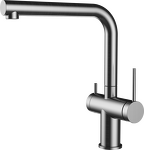 Превью картинка Смеситель для кухни Rivelato BRENTA Г-обр. с краном питьевой воды D-35мм brushed #1