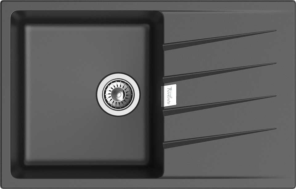 Фото Кварцевая мойка Rivelato RAUM 78 1-чаша 780*500мм antracite