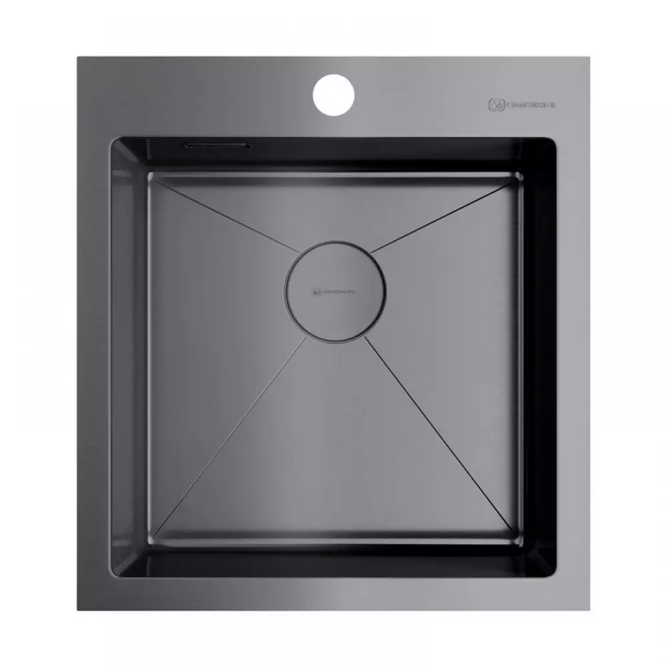 Фото Металлическая мойка Omoikiri Akisame 46-GM нерж. сталь/вороненая сталь