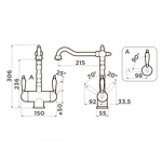 Превью картинка Смеситель для кухни Omoikiri Amagasaki-GB латунь/графит #2