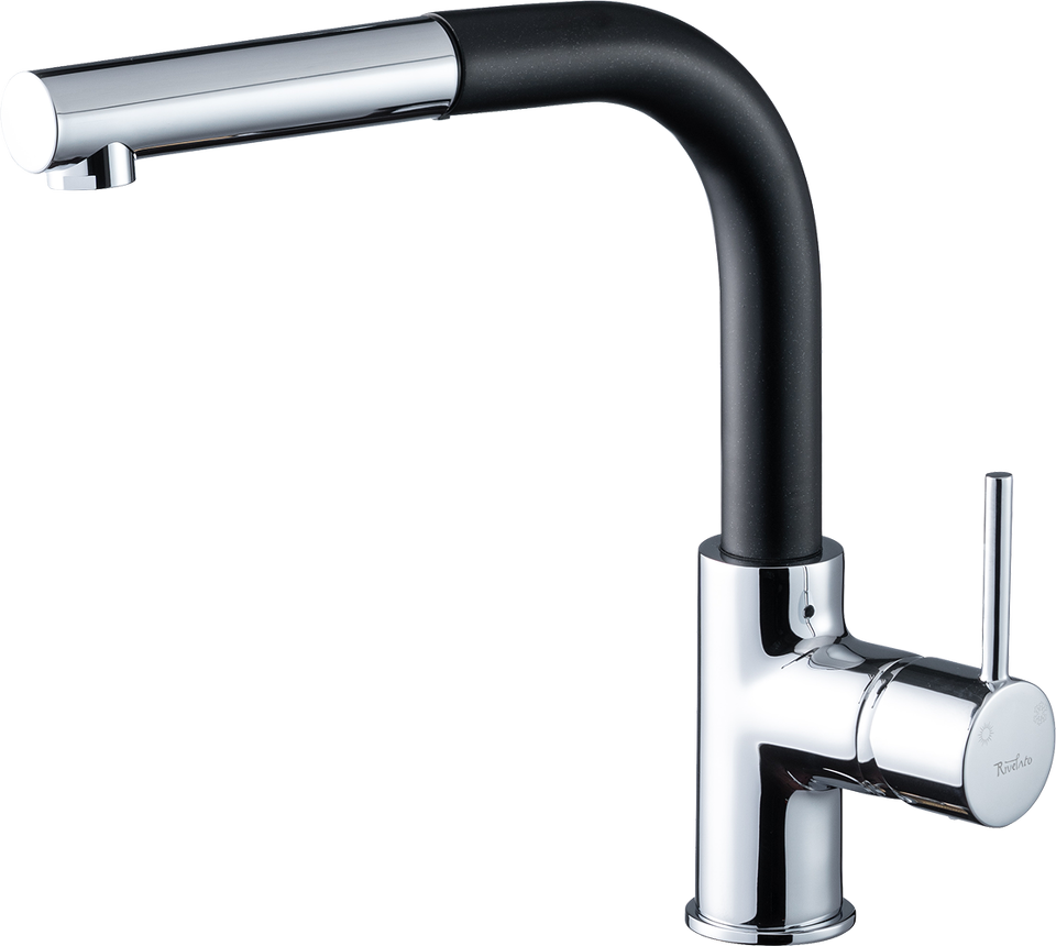 Фото Смеситель для кухни Rivelato  Ledro Г-обр.с выдвижной лейкой D-35мм antracite/cromo