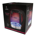 Превью картинка Чайник Lex LXK 3005-1,чайник стеклянный (черный) #8