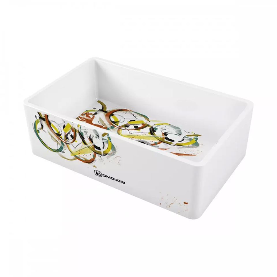 Фото Гранитная мойка Omoikiri Mikura 76-Tokyo 3 Natceramic/белый