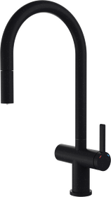 Картинка Rivelato ACIO U-обр.с выдвижной лейкой и краном питьевой воды D-35мм nero