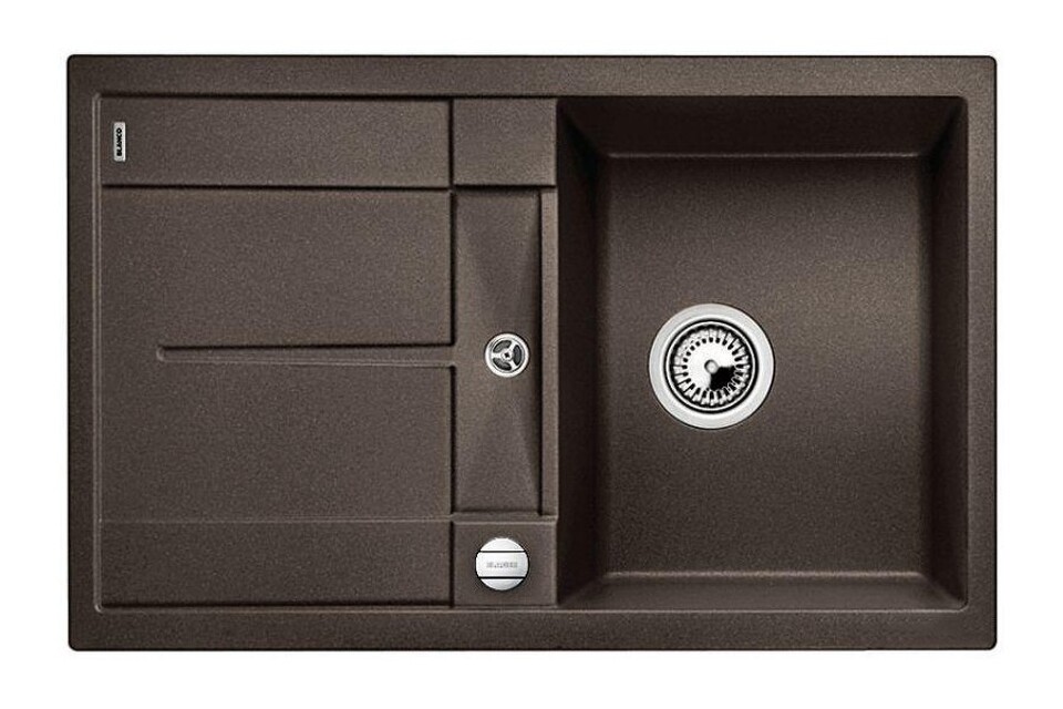 Фото Гранитная мойка Blanсo METRA 45 S-F SILGRANIT PuraDur кофе, с клапаном-автоматом