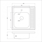 Превью картинка Металлическая мойка EMAR T6060LQ #2
