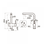 Превью картинка Смеситель для кухни Omoikiri Nagano-GM латунь/вороненая сталь #4
