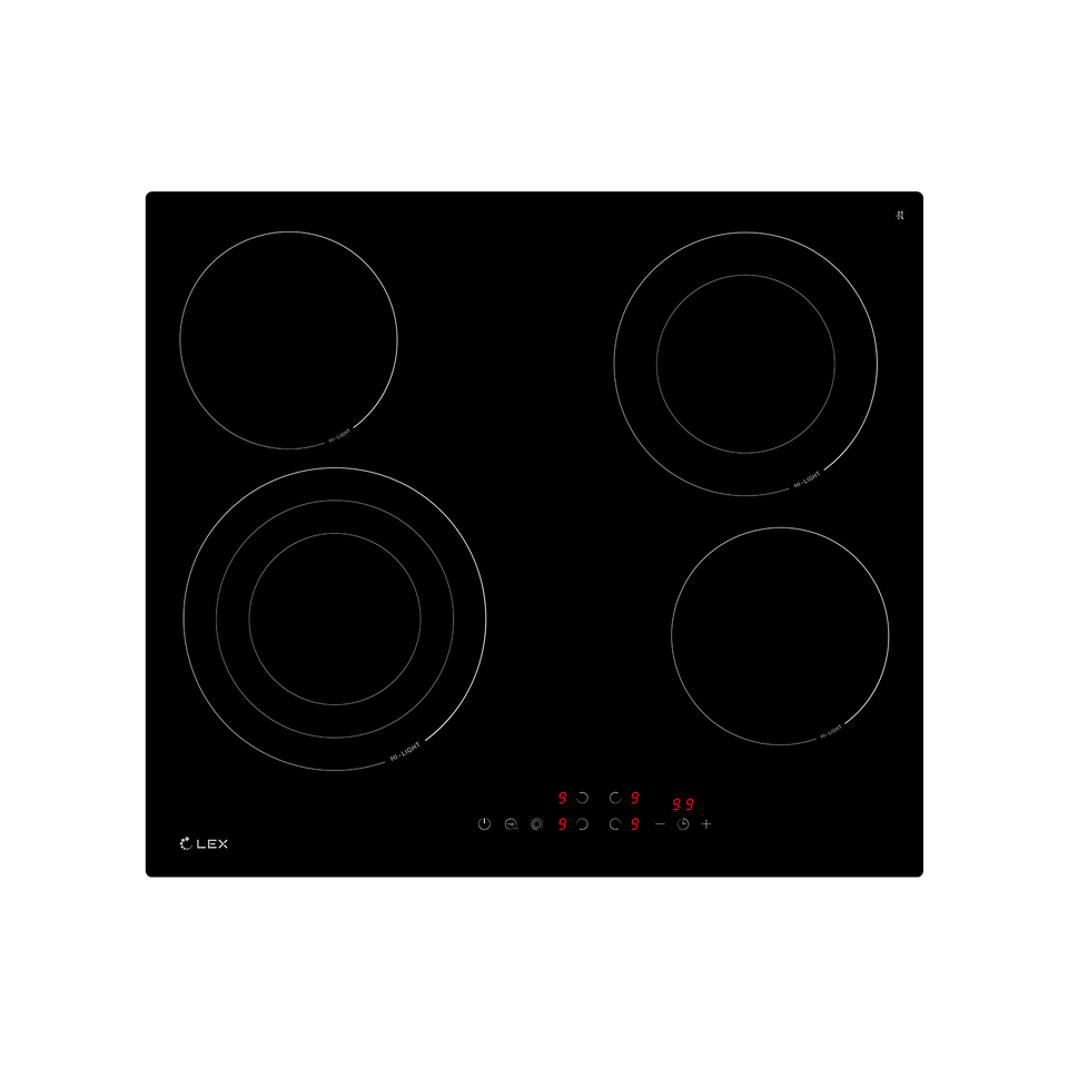Фото Электрическая варочная панель Lex EVH 6042 BL панель стеклокерамическая электрическая