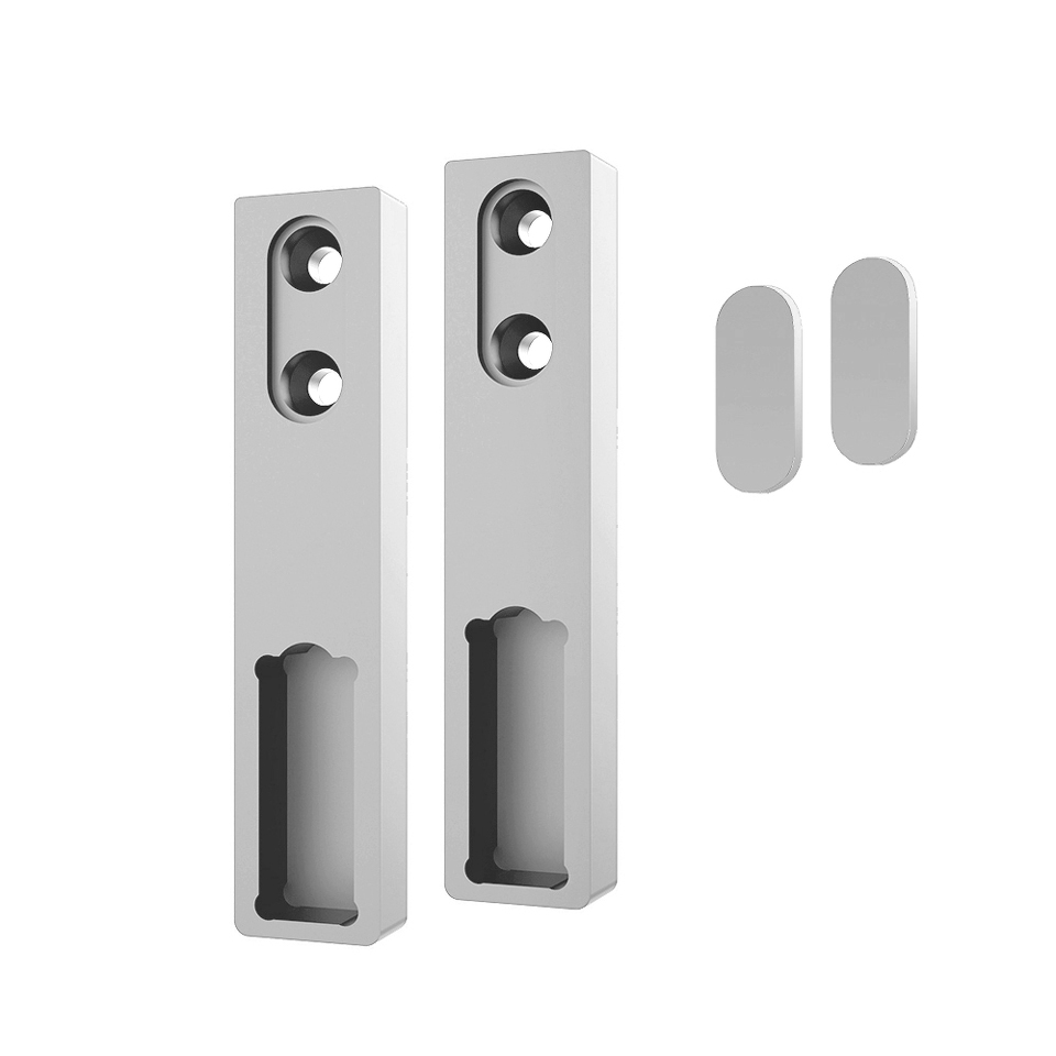 Фото Duslar Комплект держателей с заглушками для штанги REKS, крепление к полке или к боковине, алюминий