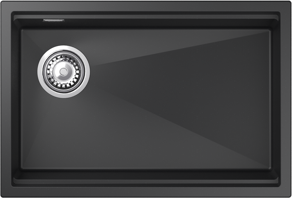 Фото Гранитная мойка Rivelato LINO 654-L 1-чаш 650*440 nero