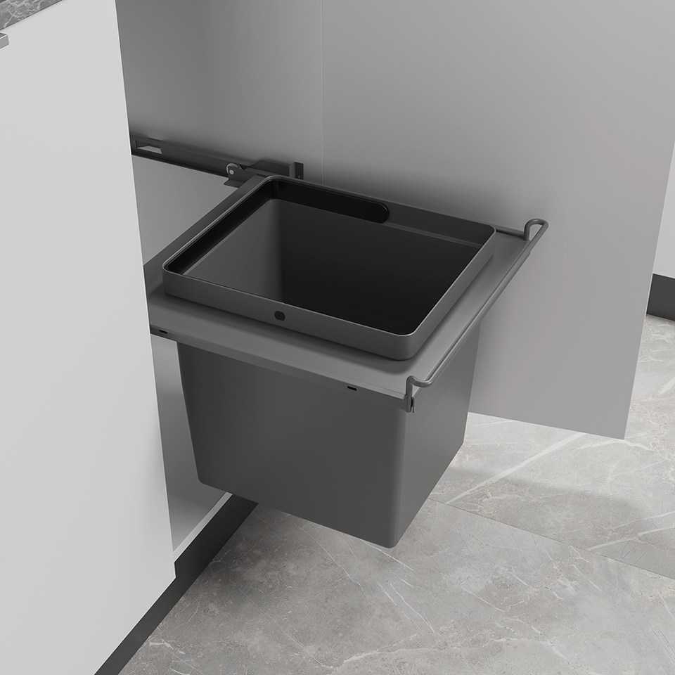 Фото LjM Мусорное ведро VESA 16 л, распашной фасад 400 мм, антрацит