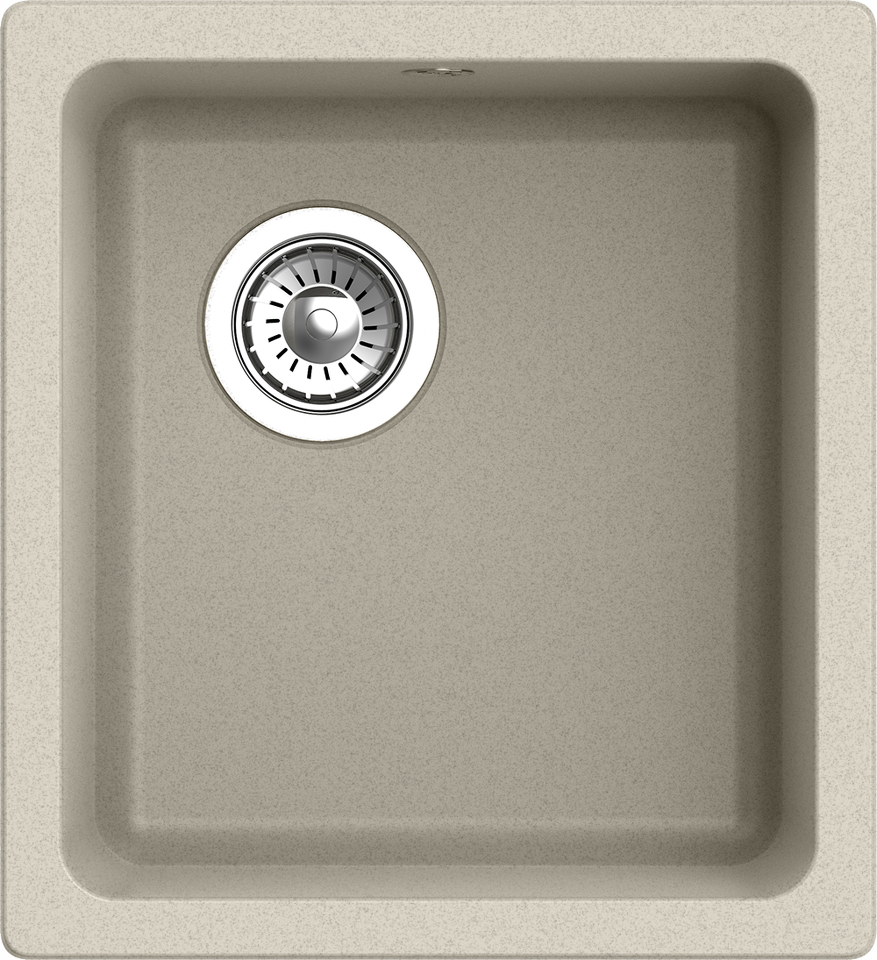 Фото Кварцевая мойка Rivelato BERKANA 35 подст.монтаж 1-чаш 415*455 beige scuro