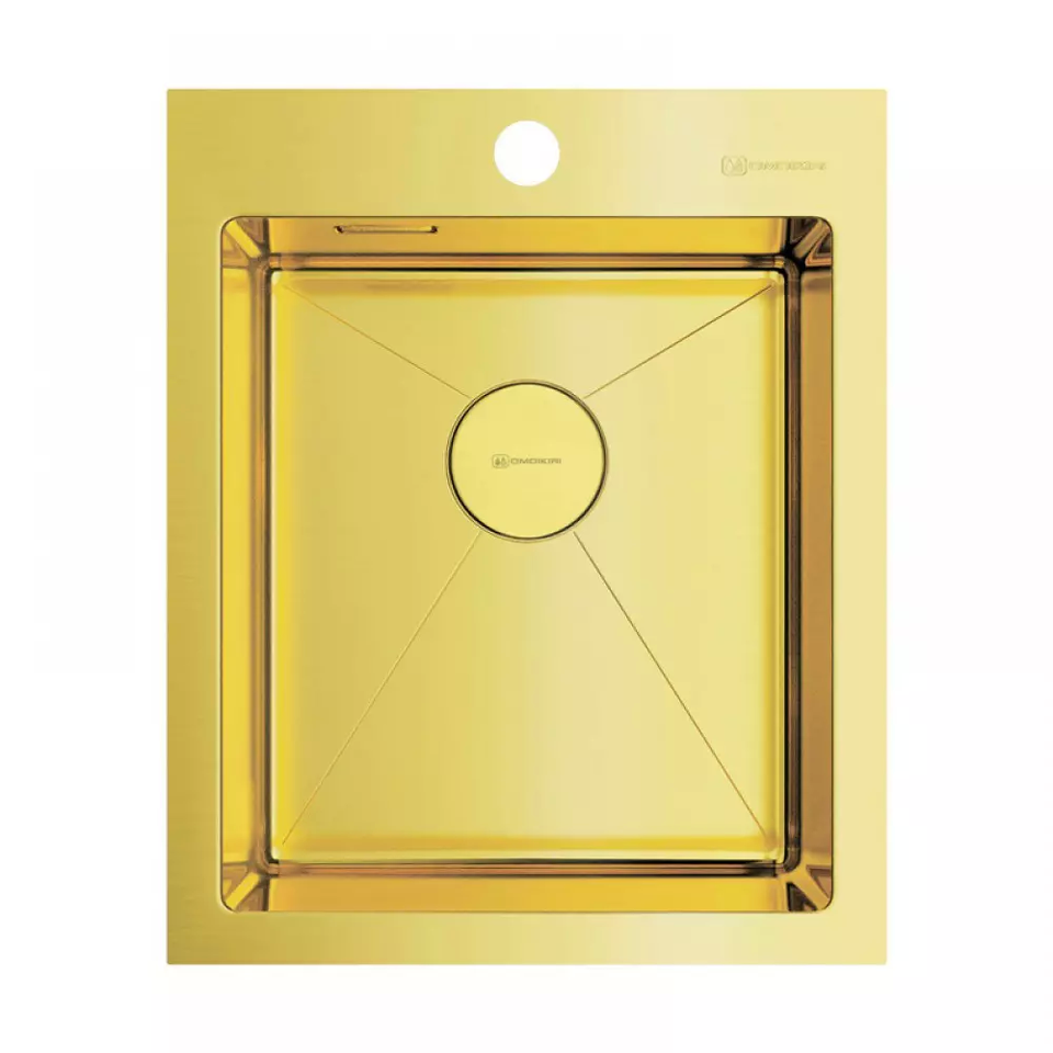 Фото Металлическая мойка Omoikiri Akisame 41-LG нерж. сталь/светлое золото