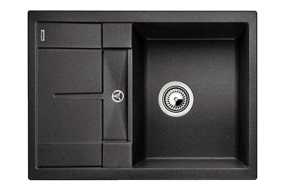 Фото Гранитная мойка Blanсo METRA 45 S Compact SILGRANIT PuraDur черный, с клапаном-автоматом