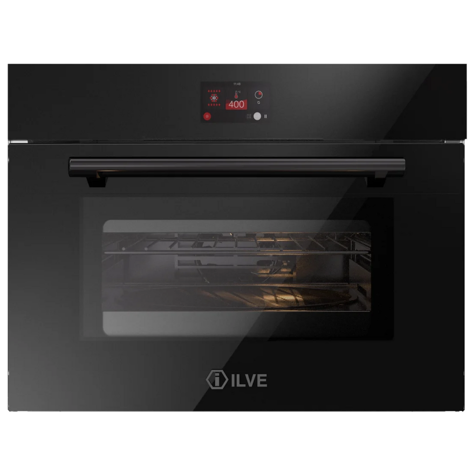 Фото Электрический духовой шкаф ILVE 645GTZ41/BK глянцевый черный (фурн. матовый черный)