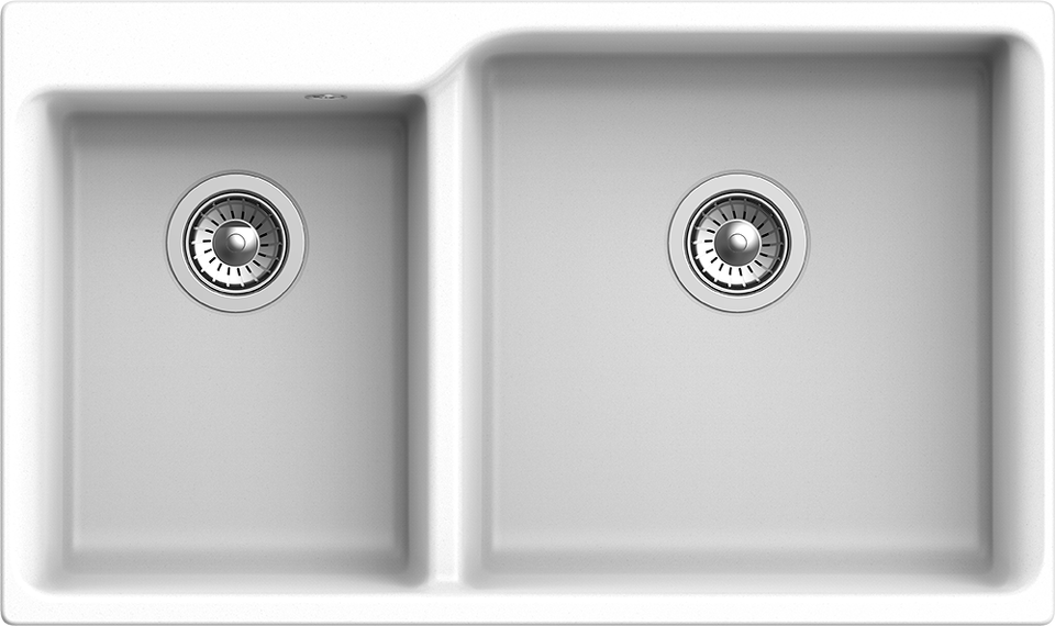 Фото Кварцевая мойка Rivelato AXEL 90D 2-чаши 870*520мм brina