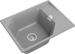 Превью картинка Кварцевая мойка Rivelato LOCUS 65 1-чаш 650*500 grigio metallizzato #2