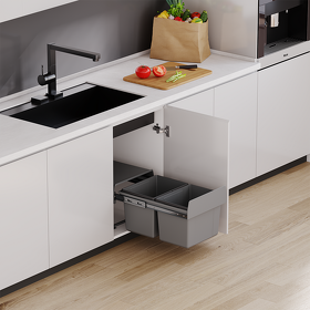 Картинка Duslar Система сортировки ADAM 30 л, распашной фасад 400 мм, серый