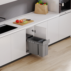 Картинка Duslar Система сортировки HARRY 30 л, распашной фасад 350 мм, серый