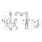 Превью картинка Смеситель для кухни Omoikiri Tottori-AB-022 латунь/античная латунь #2