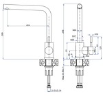 Превью картинка Смеситель для кухни GranFest Z-5411 Темно-серый #3