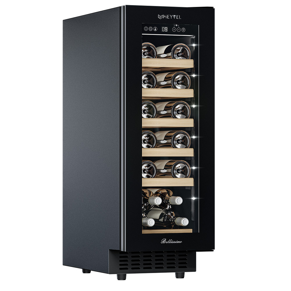Фото Шкаф винный встраиваемый Meyvel Винный холодильник (шкаф) компрессорный MEYVEL MV19NH-KBT1