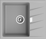 Превью картинка Кварцевая мойка Rivelato RAUM 58 1-чаша 580*500мм grigio metallizzato #1