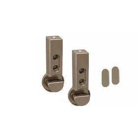 Картинка Duslar Комплект держателей с заглушками для круглой штанги RAIN, крепление к полке или к боковине, бронза