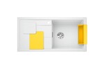 Превью картинка Гранитная мойка Blanсo SITY XL 6 S SILGRANIT PuraDur белый аксессуары лимон #1