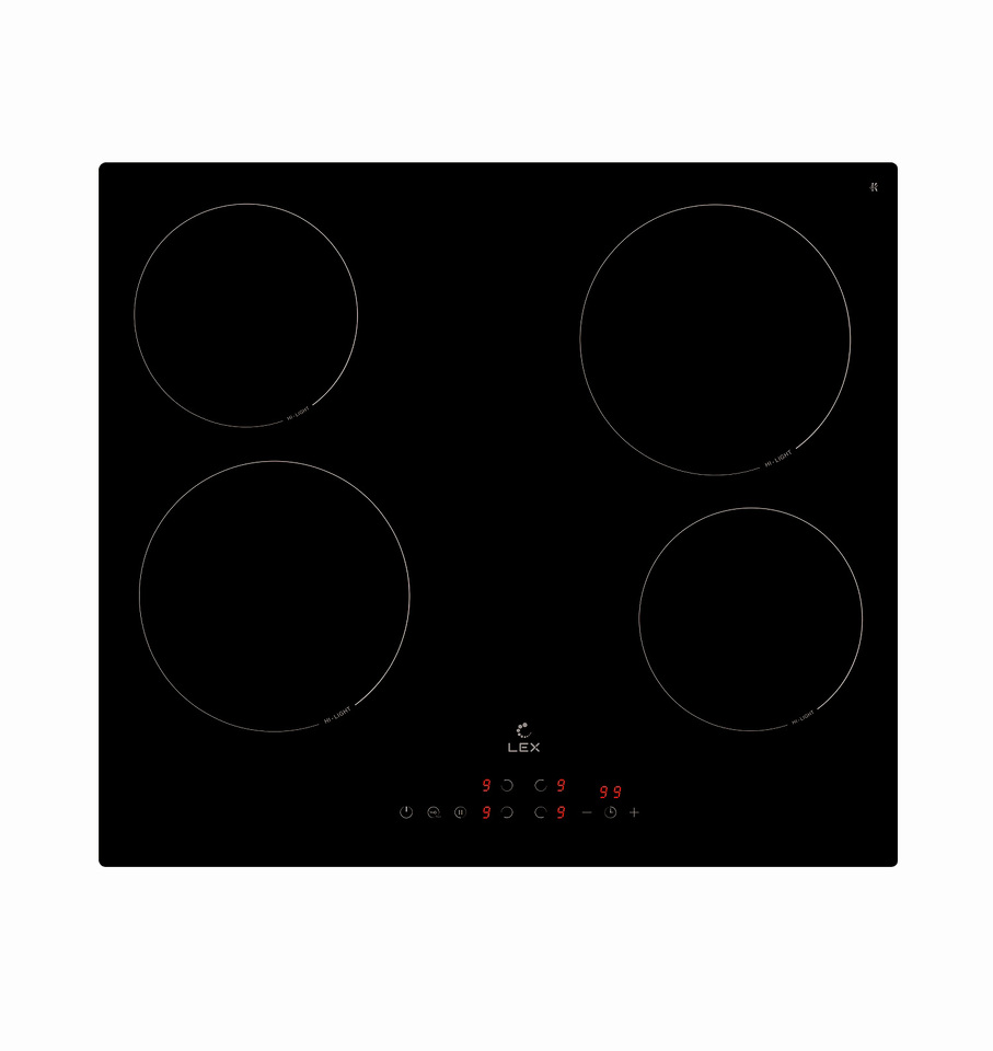 Фото Электрическая варочная панель Lex EVH 6040 BL панель стеклокерамическая электрическая