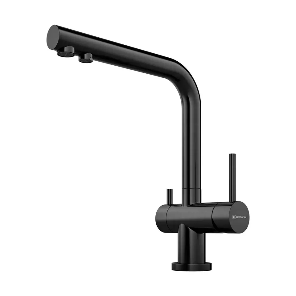 Фото Смеситель для кухни Omoikiri Nagano-GM латунь/вороненая сталь