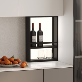 Картинка Duslar Полка LUMINOVA с подсветкой и рейлингом, ширина 500 мм, черный